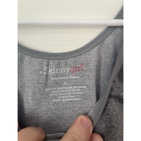 Skinny Girl Shaping Cami Tank Top Size L Gray Adjustable Strap Smoothers Shapers - Picture 4 of 4